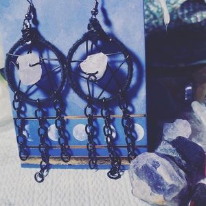 Amethyst and pentagram earrrings